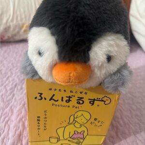 Penguin Plush Toy - Gray and Orange